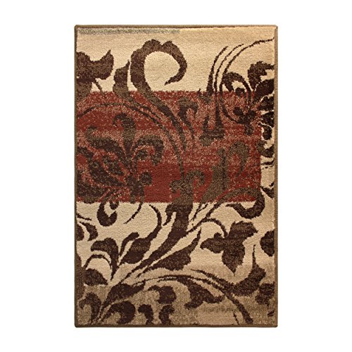 Superior Indoor Small Area Rug with Jute Backing, Artistic Scroll Geometric Rugs for Home, Bedroom, Entryway, Dining, Kitchen, Office, Living Room Floor Decor, Storyville Collection, 2' x 3'