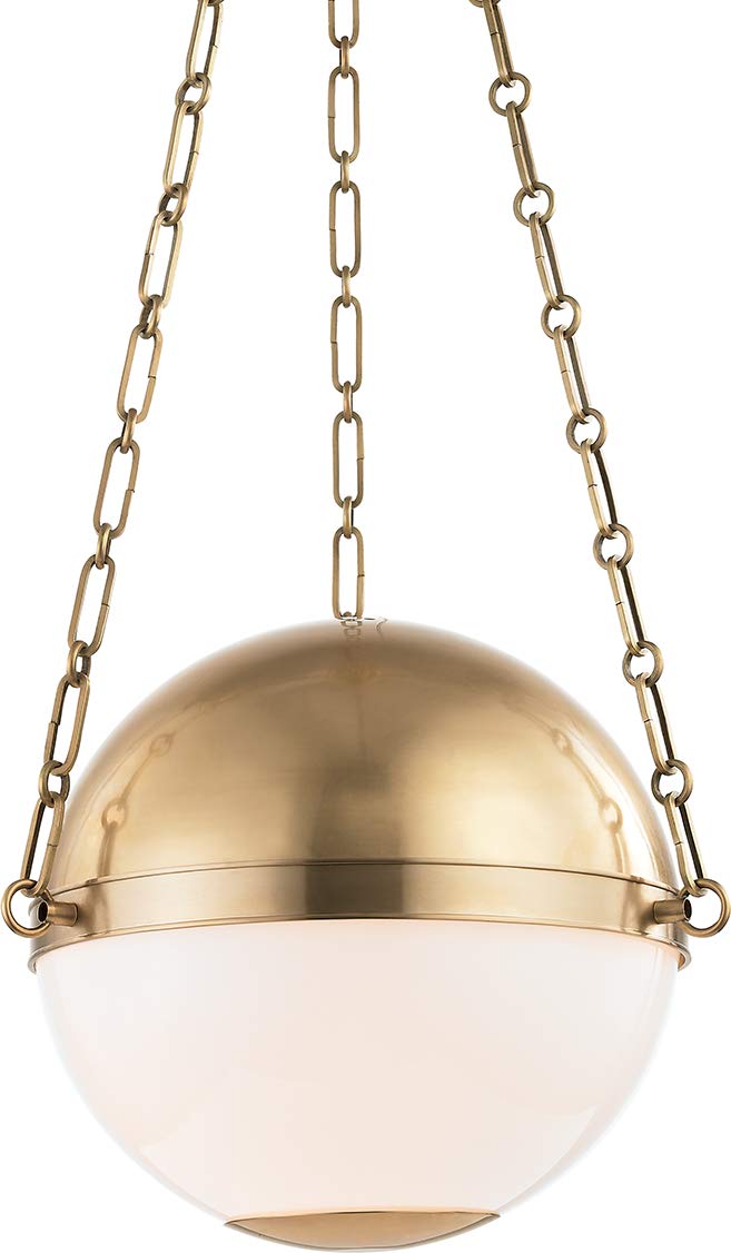 Hudson Valley Lighting MDS750-AGB Transitional Two Light Pendant from Sphere No.2 Collection in Brass Finish,Small