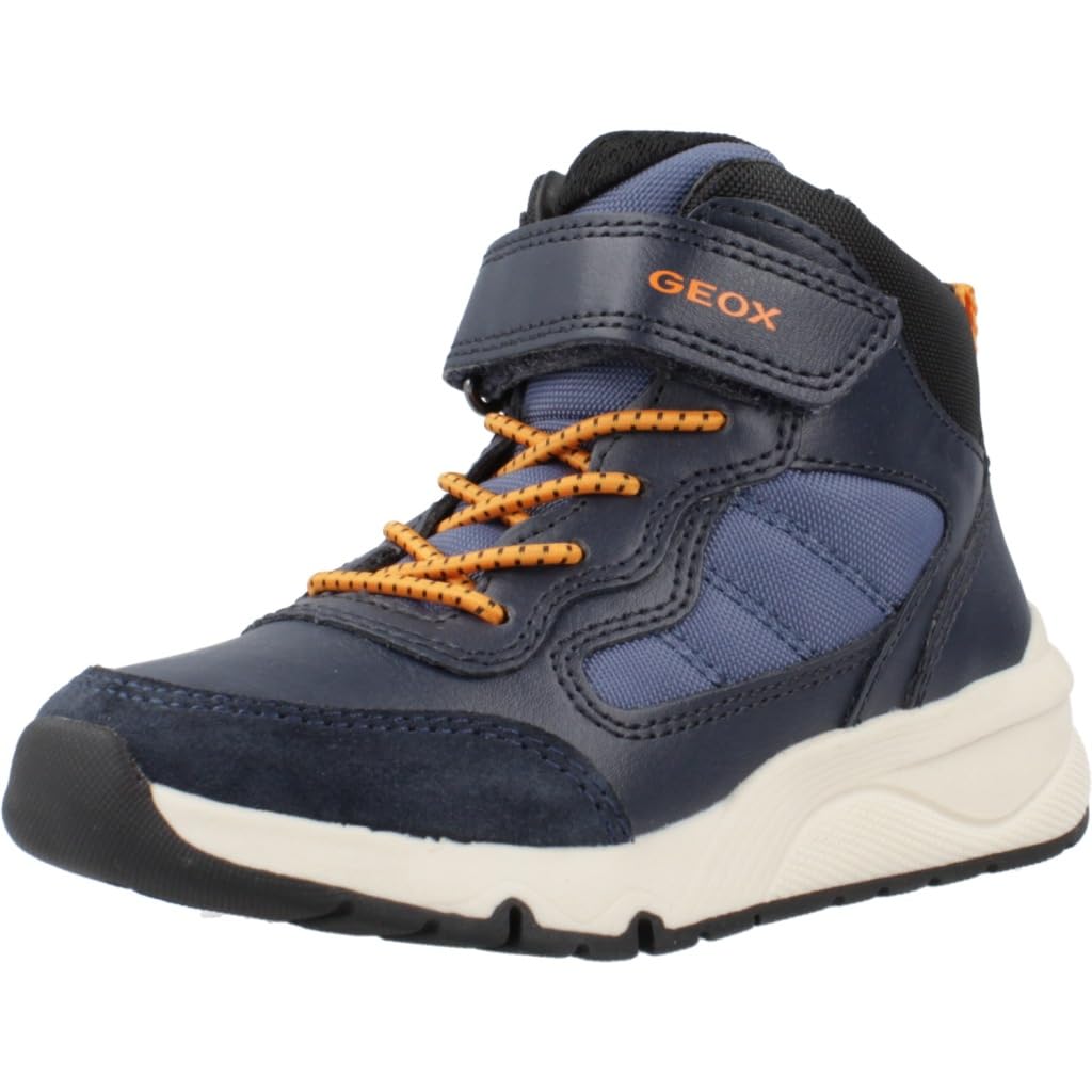 Geox J ROONER BOY E Sneaker, Blue, 1 UK