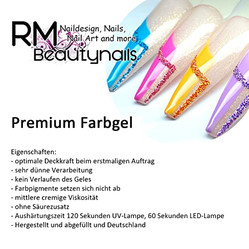RM Beautynails - Gel colorato per unghie, 5 ml