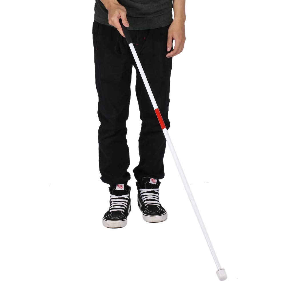 Bastón Ciego, Bastón De Aleación De Aluminio De 4 Secciones Bastón con Bola Bastones Plegables Ligeros Bastones De Bastón Ajustables En Altura, 127 cm