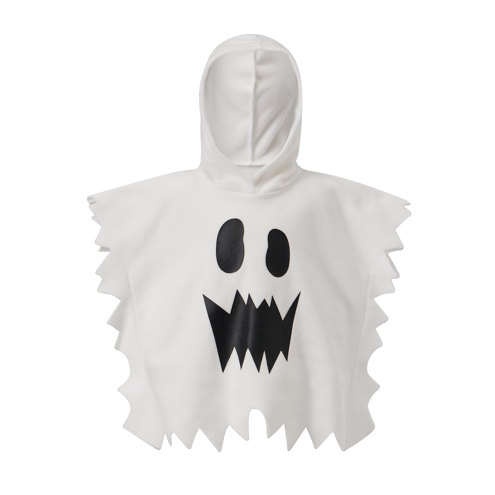MoKid Ssdwer Kids Toddler Boy Girl Halloween Costume Ghost Smile Embroidery Cloak Hooded Cape Poncho Fancy Party Cosplay Outfits (F White, 3-4T)