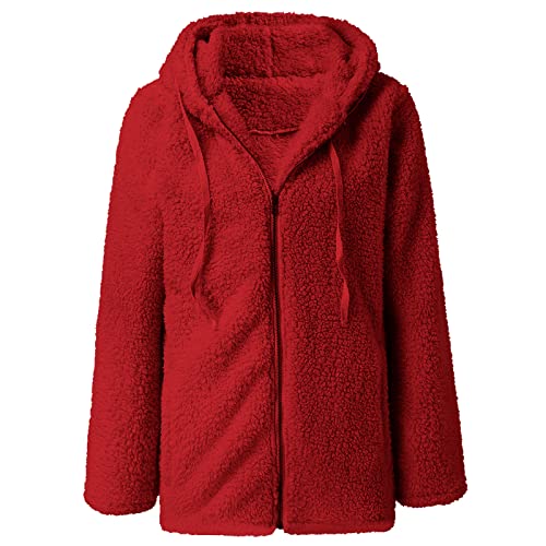 Faux Fleece Lined Wool for Women Fall Winter Long Sleeve Warm Fuzzy Hooded Cardigan Jackets Hoods Coats Women 20253