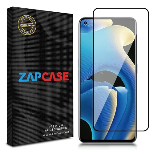 Image of ZAP CASE HD Plus Tempered Glass Screen Protector Compatible For Realme GT Neo2 5G (Black) Edge To Edge Coverage With Easy Installation Kit