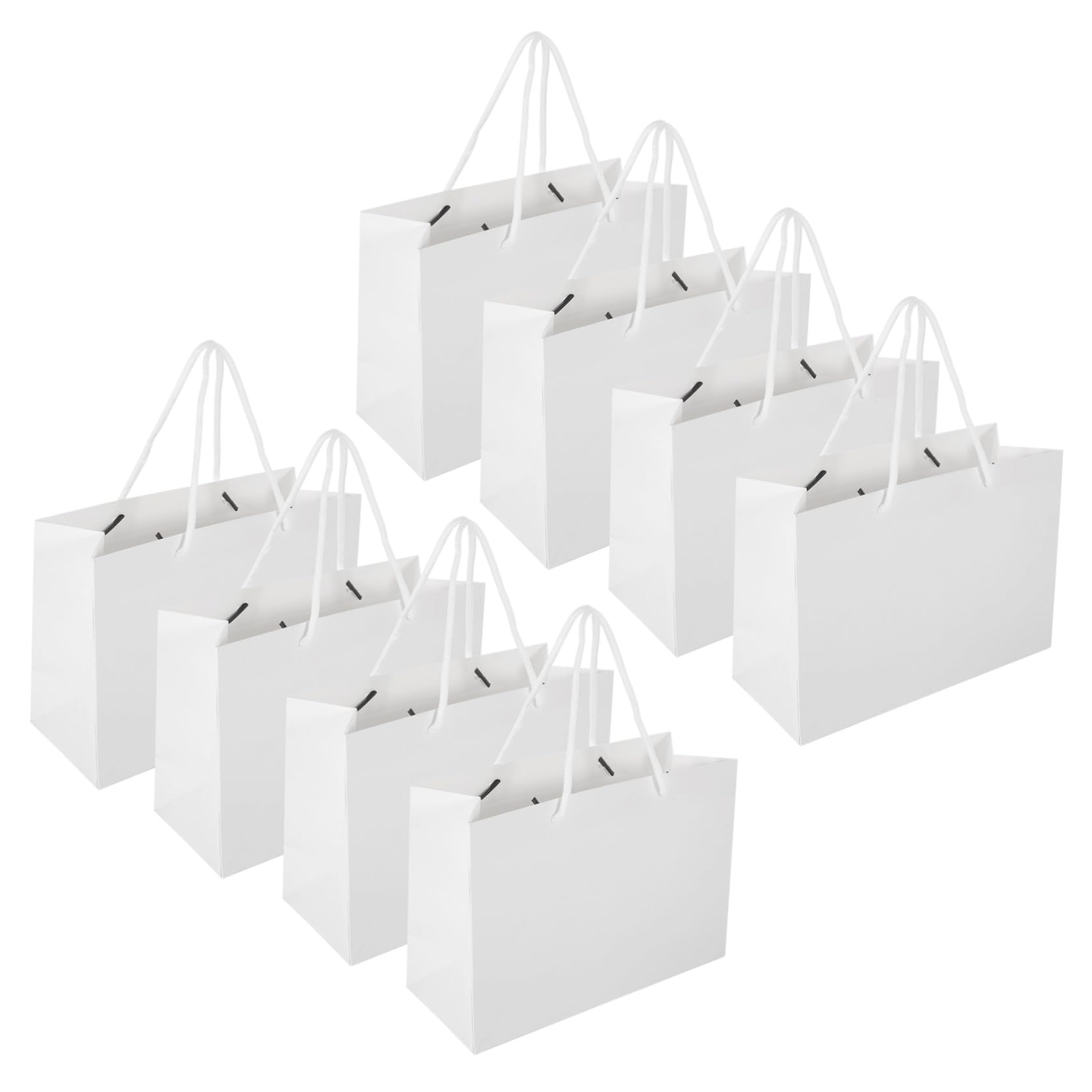 KAJNBN 20 Bolsas de Obsequio de Papel Kraft con Asas, Reutilizables y Portátiles, Tamaño 24x17x10 Cm para Cumpleaños, Bodas y Eventos Obsequios
