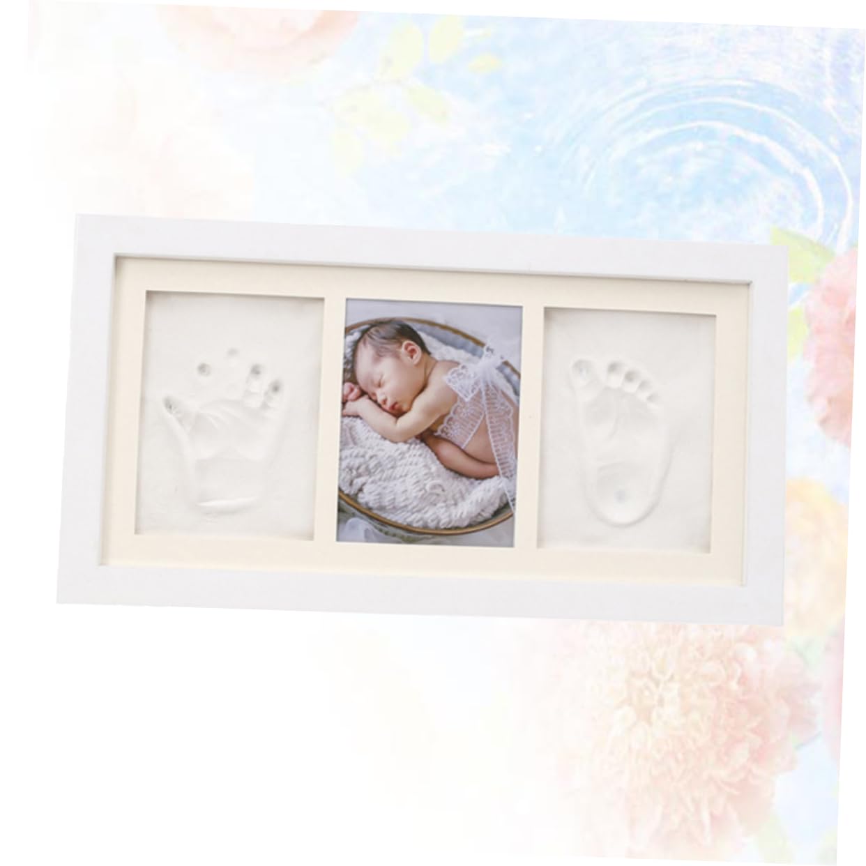 TOYANDONA Marco de Huella de Manos y Pies para Niño Recién Nacido, Kit de Madera para Adorno de Habitación y Recuerdo Personalizado