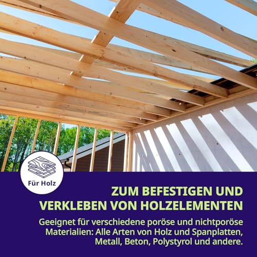 Point Holzleim Wasserfest D4 - PU Kleber 750g für Möbel, Holzkonstruktionen im Innen- und Außenbereich - Extra Stark für Heimwerkerbedarf