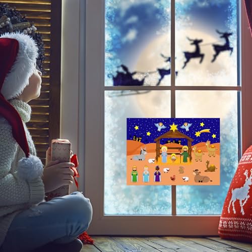 WaaHome Nativity Advent Calendar 2026 Kids - Religious Advent Calendar Stickers Jesus Christian Nativity Scene Christmas Countdown Calendar Decor Gifts for Kids Grandkids Boys Girls - image 4