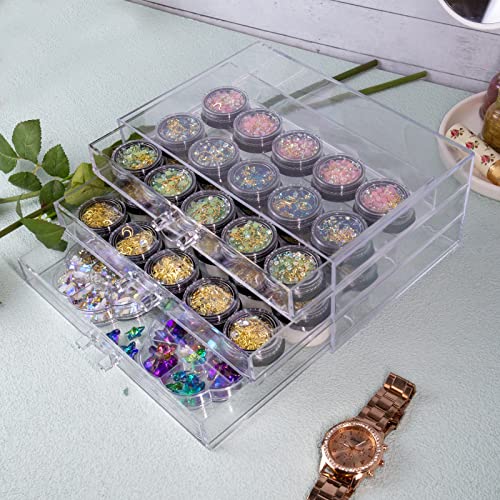 Guolich Nail Art Decoration Storage Box Transparent Acrylic Nail Art Jewelry Accessories Storage Box Rack Shelf Display Stand Holder for Cosmetic Jewelry - Image 2