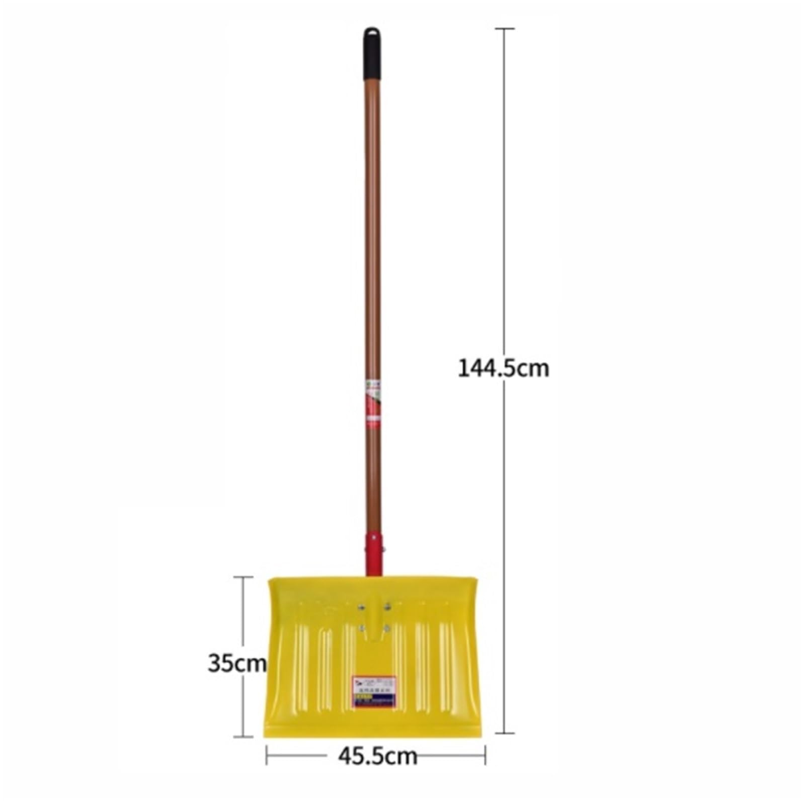 Pala De Nieve para Coche Pala De Nieve Cuadrada con Cabezal Amarillo For Quitar La Nieve Y Barrer La Nieve En El Exterior del Hogar para Actividades Al Aire Libre(144cm)