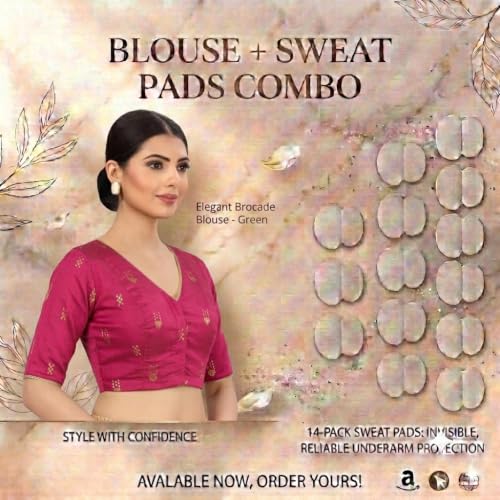 Image of Studio Shringaar Women's Handloom Cotton Silk Readymade Saree Blouse