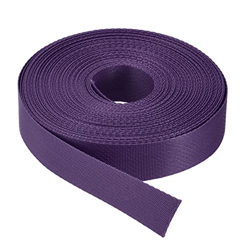 Image of MECCANIXITY Flat Nylon Webbing Strap 1 Inch 15 Yards Dark Purple for Backpack, Cargo Strap, Luggage-rack