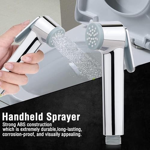Image of MHS High Pressure Jet Spray for Toilet | Health Faucet Set with Hand Shower Gun & 1M SS Hose Pipe | Bathroom Toilet Jet Spray for Hygiene Cleaning | Toilet Gun for Western Toilet (Rubit Abs)