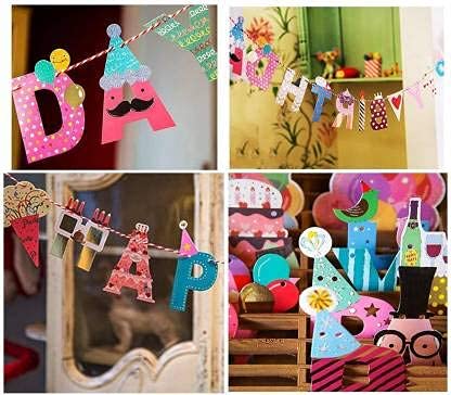 ANG Happy Birthday Letter Banner Multicolor Party Decoration Flag 10 ft, Pack of 1 1