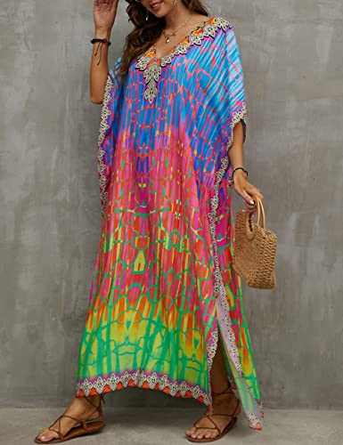 Bsubseach Kaftan Dresses for Women Plus Swimsuit Cover Up Caftan Loungewear Dress Resort Wear4