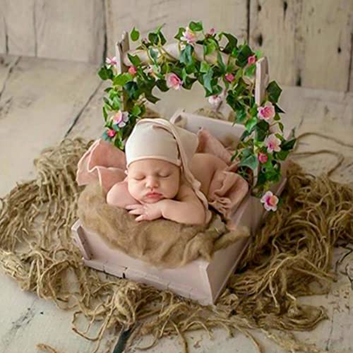 Surakey Newborn Baby Blanket Knitted Wraps Mat Blanket Braided Rope Basket Filler Crochet Hat Backdrop Cushion For Boy Girl Brown #TOP5