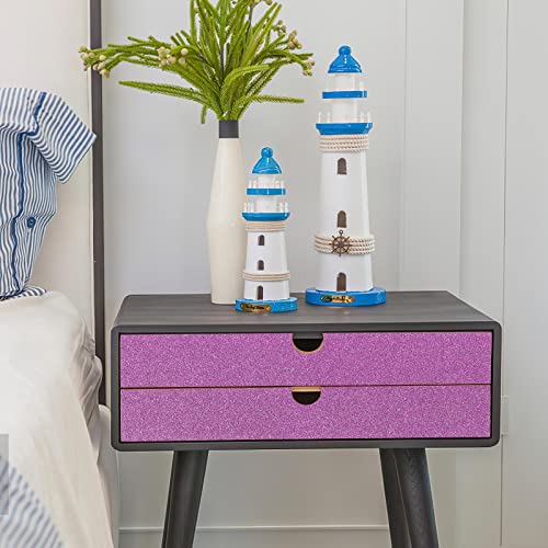 Arthome Glitter Wallpaper Peel And Stick,17"X120"Purple Glitter Self Adhesive Contact Paper For Walls, Dresser Counters,Crafts Gifts Cardstock,Diy Projects Removable Waterproof Deocrative Vinyl Papers #TOP2