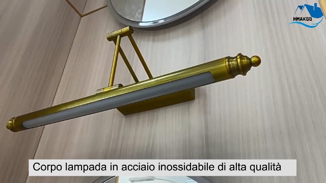 Lampada Da Specchio Bagno LED Vintage 12W - Applique Orientabile Bronzo Impermeabile 51cm - Foto 12