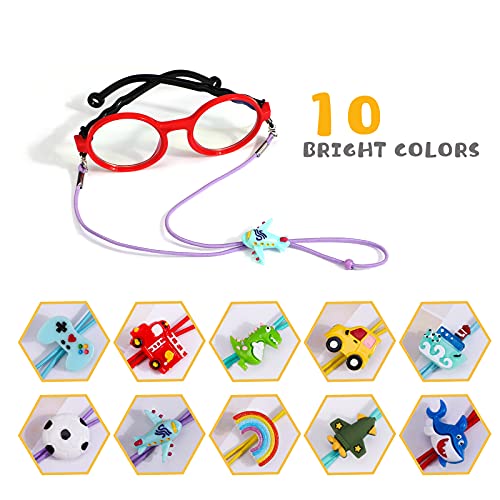 Hifot Junge Brillenbänder 10 Stück, Multifunktionales Brillenkette Einstellbares Maskenkette, Sonnenbrillenband Brillenkordel Sport