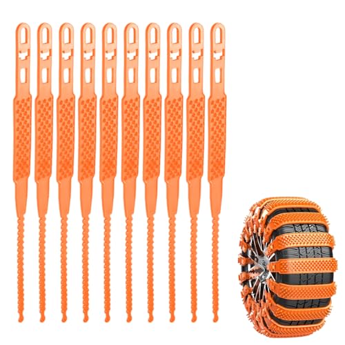 Chaine Voiture Neige, Chaînes À Neige pour Auto, 10Pcs Chaussette Neige, Chaîne Neige, Chaine Pneu Universelle, Antidérapantes Chaine Neige Easy Grip pour Voitures/Camions/SUV