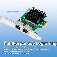 XikeStor 2-Port 2.5 Gbit PCIe Netzwerkkarte, I226-V, Dual-Port Computer LAN Karte, Multi-Gigabit NIC, PCI Express Server Netzwerkkarte, 2.5G Ethernet Adapter – Ansicht 3