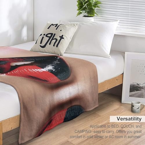 Couverture à lèvres plaid chaud en peluche et couverture décorative de lit - 4