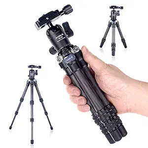 AOKA 15.7in/0.97lb Lightweight Compact Carbon Fiber Tripod with 360 Ballhead Travel Mini Tripod for Mobile Phone and Compact Mirrorless Cameras