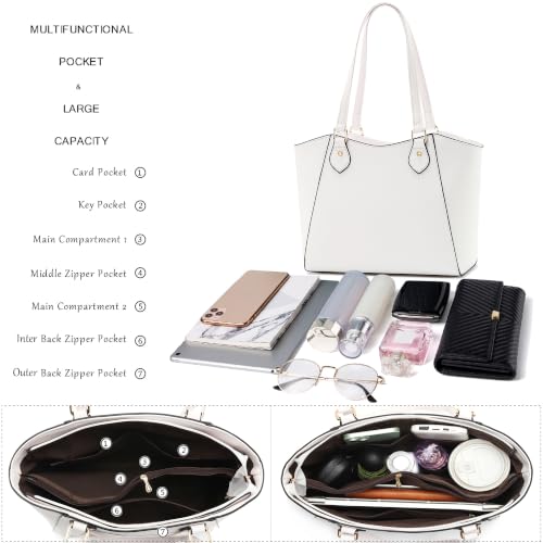 Image of CHICAROUSAL Tote Handbags Purses for Women PU Leather Womens Shoulder Bag | Large Tote Bag for Women, Shoulder Purse, Vegan Leather Purses for Women, Women's Handbags