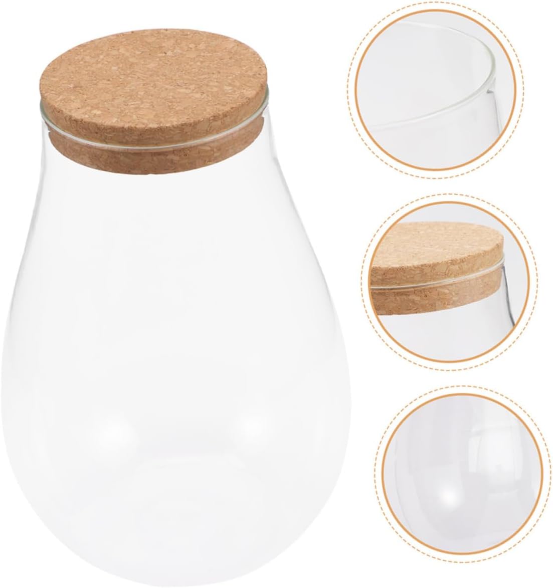 2Pcs Empty Terrarium Glass Bottle for DIY Plants Small Container with Cork Versatile Indoor Decoration for Home Office Garden and Balcony Use