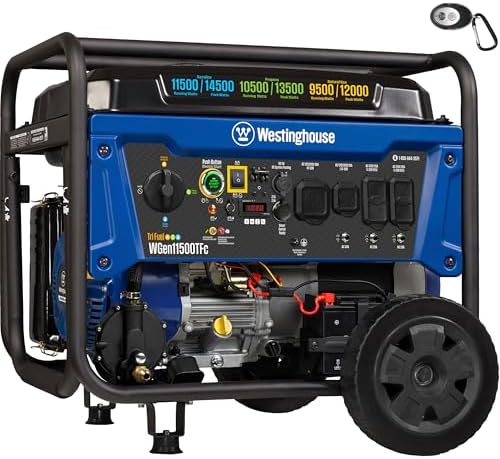 Westinghouse 14500 Peak Watt Tri-Fuel Home Backup Portable Genera...