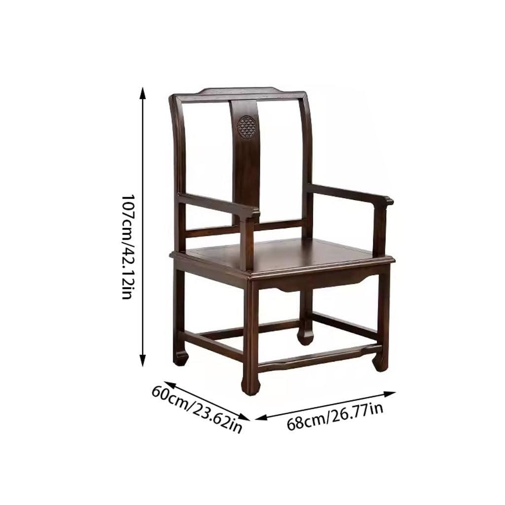 TEESONG Krzesło biurowe chińskie retro krzesło książkowe z litego drewna Zen krzesło herbaciane drewniany podłokietnik krzesło biurowe krzesło konferencyjne biuro komputer biurko krzesło