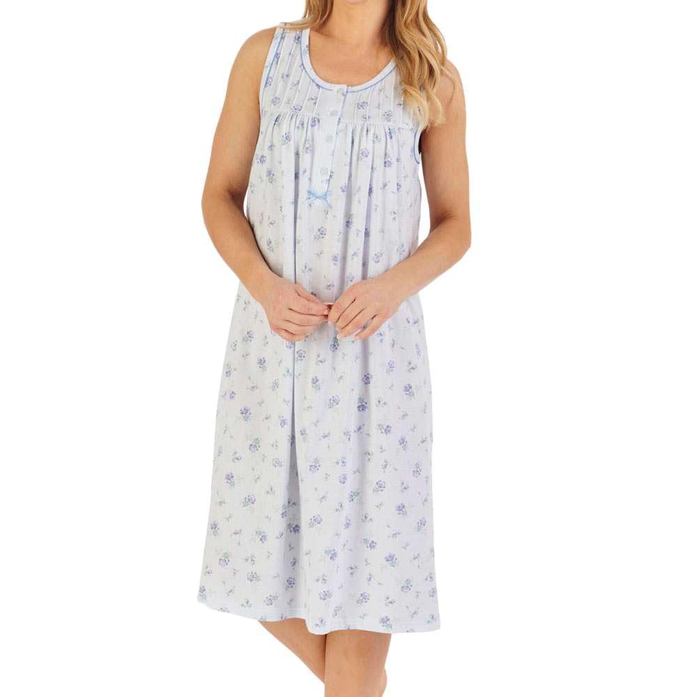 Slenderella Clove Build Up Shoulders 42 Inch Nightdress (12/14, blue)