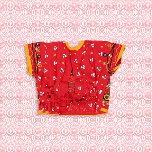 Image of PK HUB Girl's Cotton Radha Dress - Traditional Lehenga Choli with Dupatta | Readymade Chaniya Choli for Garba, Dandiya & Janmashtami | Ethnic Costume for Girls (Set of 3)
