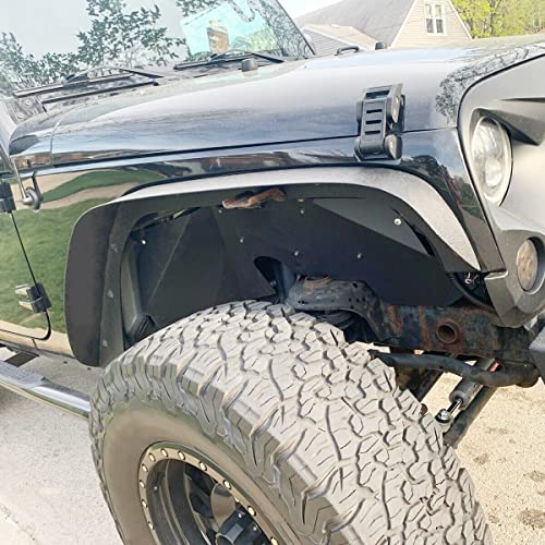 Jmtaat Front Inner Splash Guards Fender Liners For 2007-2019 Jeep Wrangler Jk Jku 4Wd Bolt-On Style Aluminum Flare Wheel Well Cover #TOP1