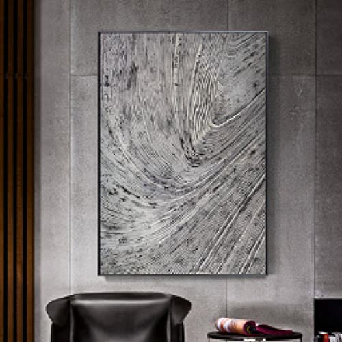 Toile art abstrait gris nordique 35x50cm peinture moderne sans cadre pour chambre
