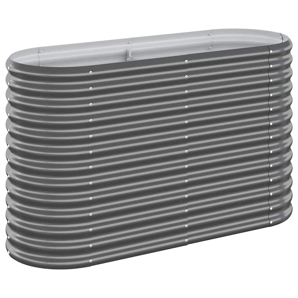VIDAXL Raised Garden Bed - Galvanised Steel - Anthracite - 68 x 114 x 40cm