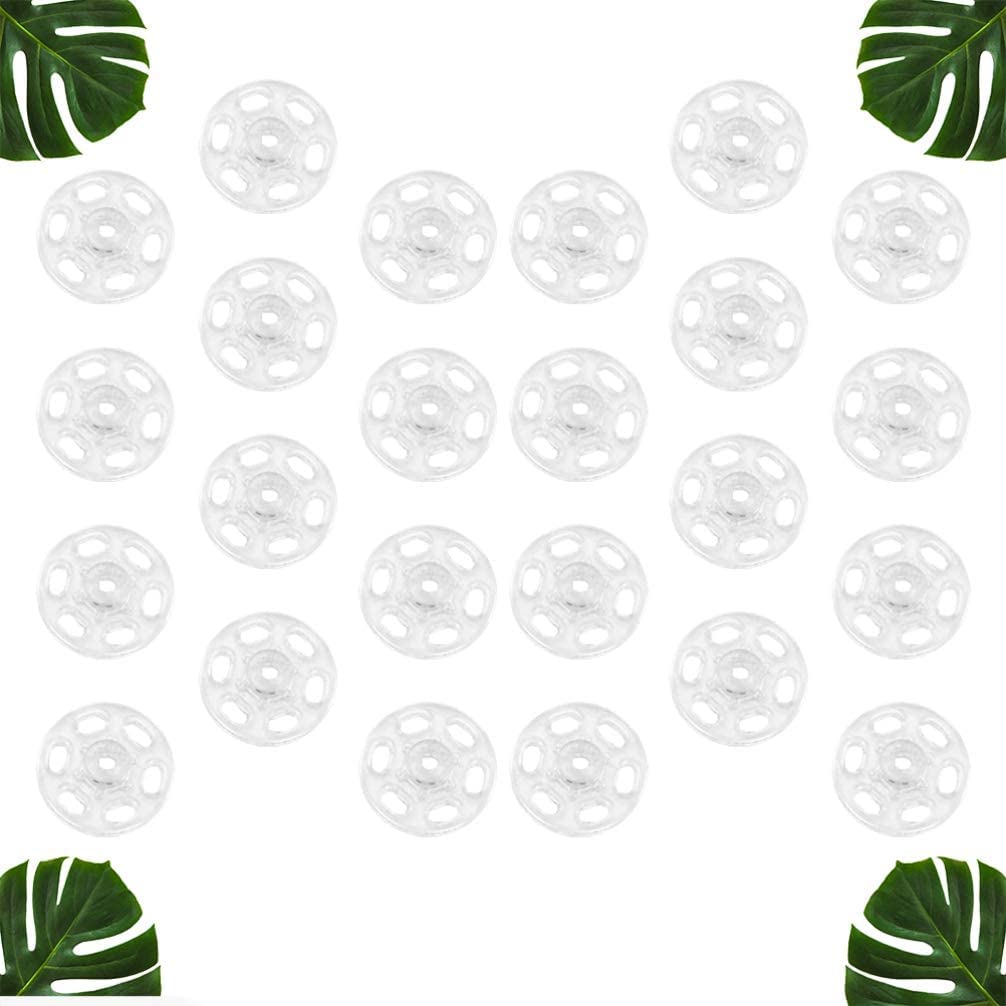 Broches de botón a presión SujetadorSuministros de costura, broches for coser, 1000 piezas de sujetadores a presión de plástico Botones de presión invisibles Botones for costura artesanal Blanco 15 mm