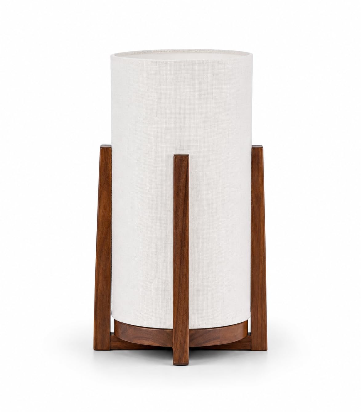 Modern Wooden Table Lamp with Linen Fabric Shade, Bedside Nightstand Lamp for Bedroom, Living Room & Office, Warm Ambient Lighting, Minimalist Rustic Home Decor, E27 Bulb Compatible-image-43