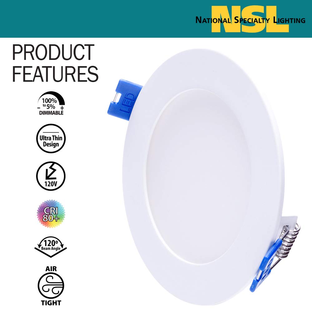 Nadair SL4-550CT- Ic Rated Dimmable Swivel Ultra Recessed Junction Box 550 Lumens, 3 Color - View #2