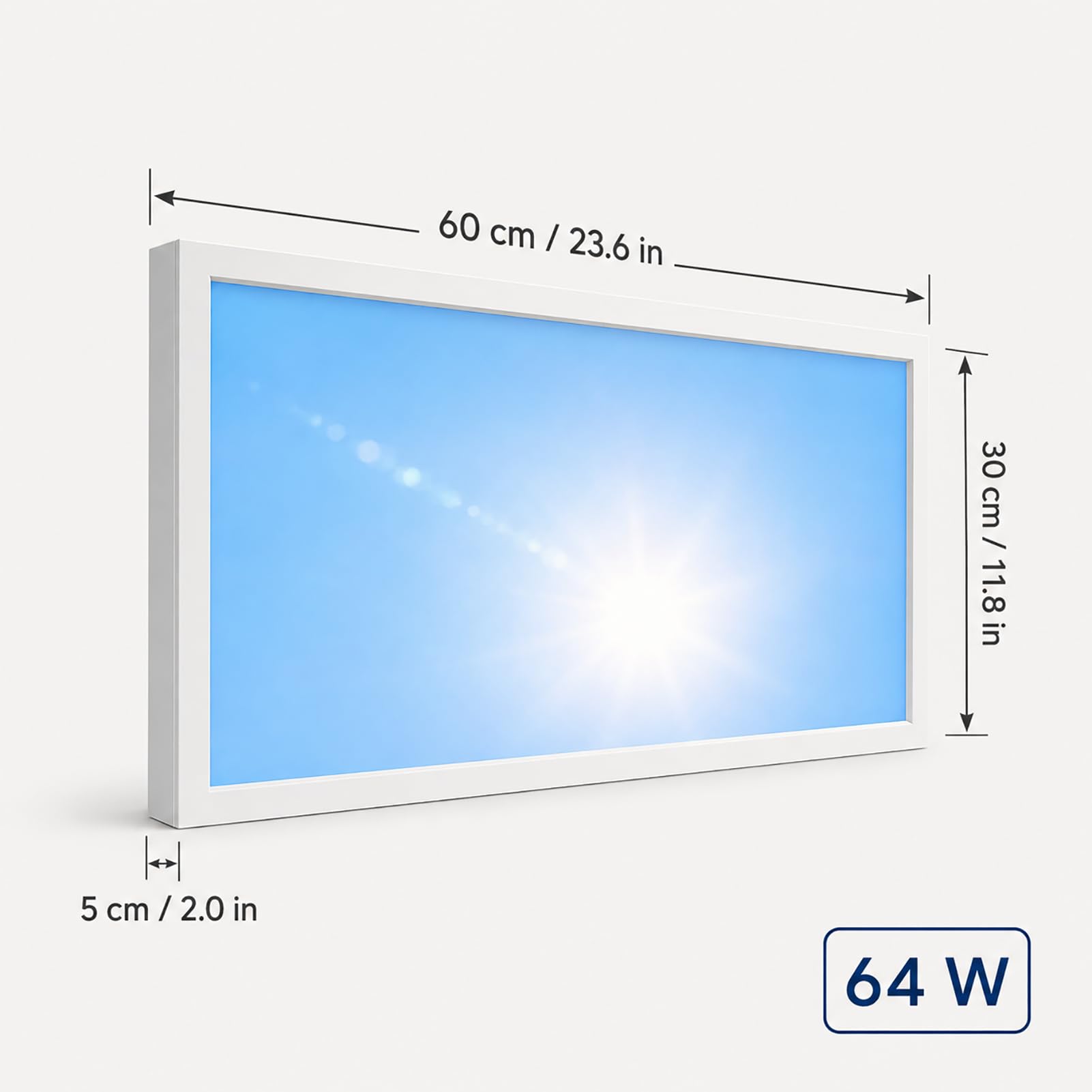 Smart Blue Sky Light Deckenleuchte dimmbar mit Himmelslichteffekt ,60*30*5