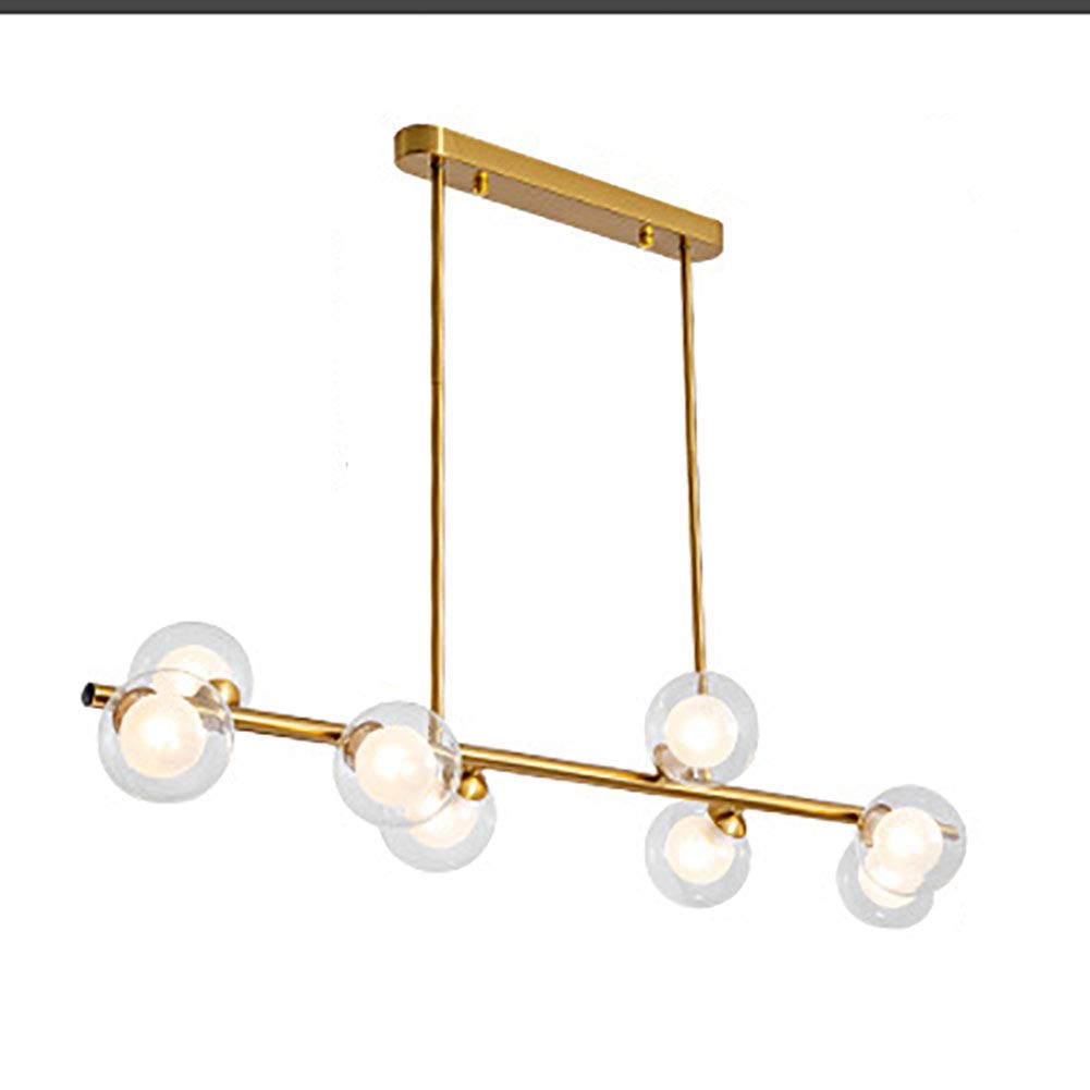 CZYLJLK Brushed Brass Luxurious Lighting,for Cafe Restaurant Corridor,G9 Magic Bean Long,Modern Glass Ball Sputnik During Light,Mid Century Adjustable Ceiling Light-G
