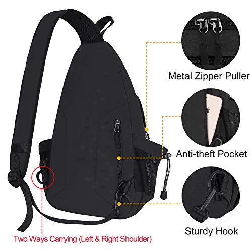 MOSISO Sling Backpack,Canvas Crossbody Hiking Daypack Bag with Anti-theft Pocket - Image 5