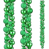 Yuxung 2 Pcs Christmas Ball Garland 6 ft Ball Ornaments Christmas Bulb Garland Xmas Tree Bauble Decorations for Party Supplies Indoor Outdoor Home Office Decoration Accessories(Grass Green)