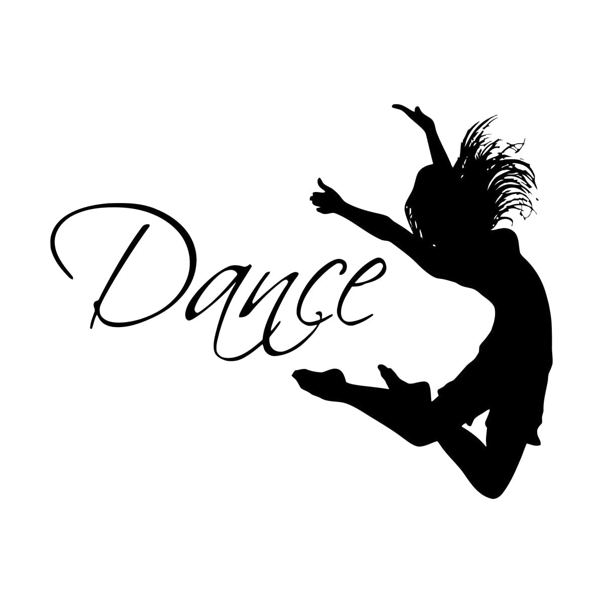 Dance Quote Wall Decals Living Room Home Decor nastics Dancer Silhouette Vinyl Wall Sticker for Girls Bedroom Decoration Small - 33x42cm