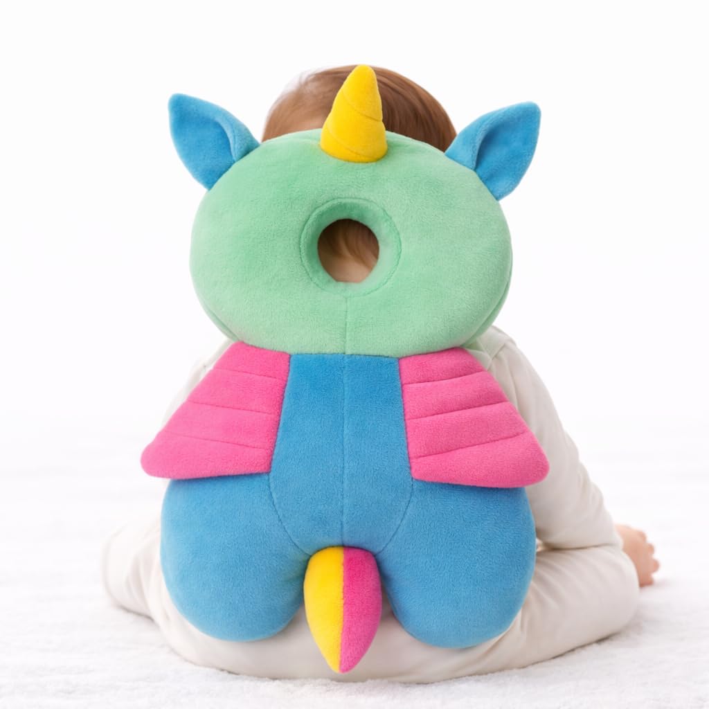 Shark Doo Doo® Baby Head Protector Cushion for 6–24 Months | Soft Plush Safety Backpack for Toddlers | Adjustable Straps, Anti-Fall Pillow for Infants (Unicorn)-image-28