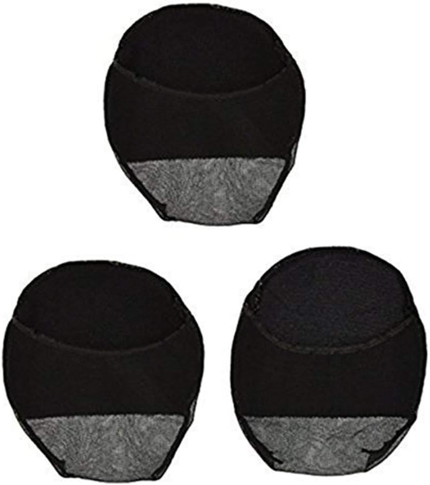 Women's Sheer Toe Cover with Cushion Non-Skid Sole Toe Toppers Socks Half Socks,3 Pairs