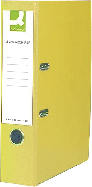 Q-Connect KF01476 Lever Arch File Foolscap Polypropylene - Yellow [Pack of 10]