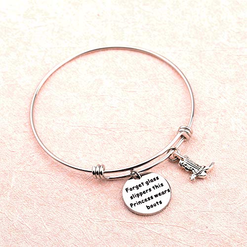 Seiraa Cowgirl Boot Bracelet Cowgirl Gift Country Western Jewelry Gift For Farm Lover Girls Cowgirl Charm Bangle (Cowgirl Bracelet) #TOP1