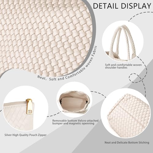 Bolso Tote Tejido para Mujer de Cuero Vegano Grande miniatura 6