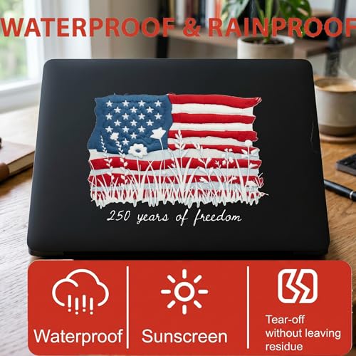 Image of 2-Piece Cute Patriotic 1776-2026 Car Decal | Aesthetic vinyl stickers for car windows, laptops and tumblers; 1776-2026 commemorative design